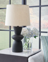 Warmstead Furniture - Ashley Furniture - Scarbot Lighting - Paper Table Lamp (Set of 2) / Distressed Black - L243354